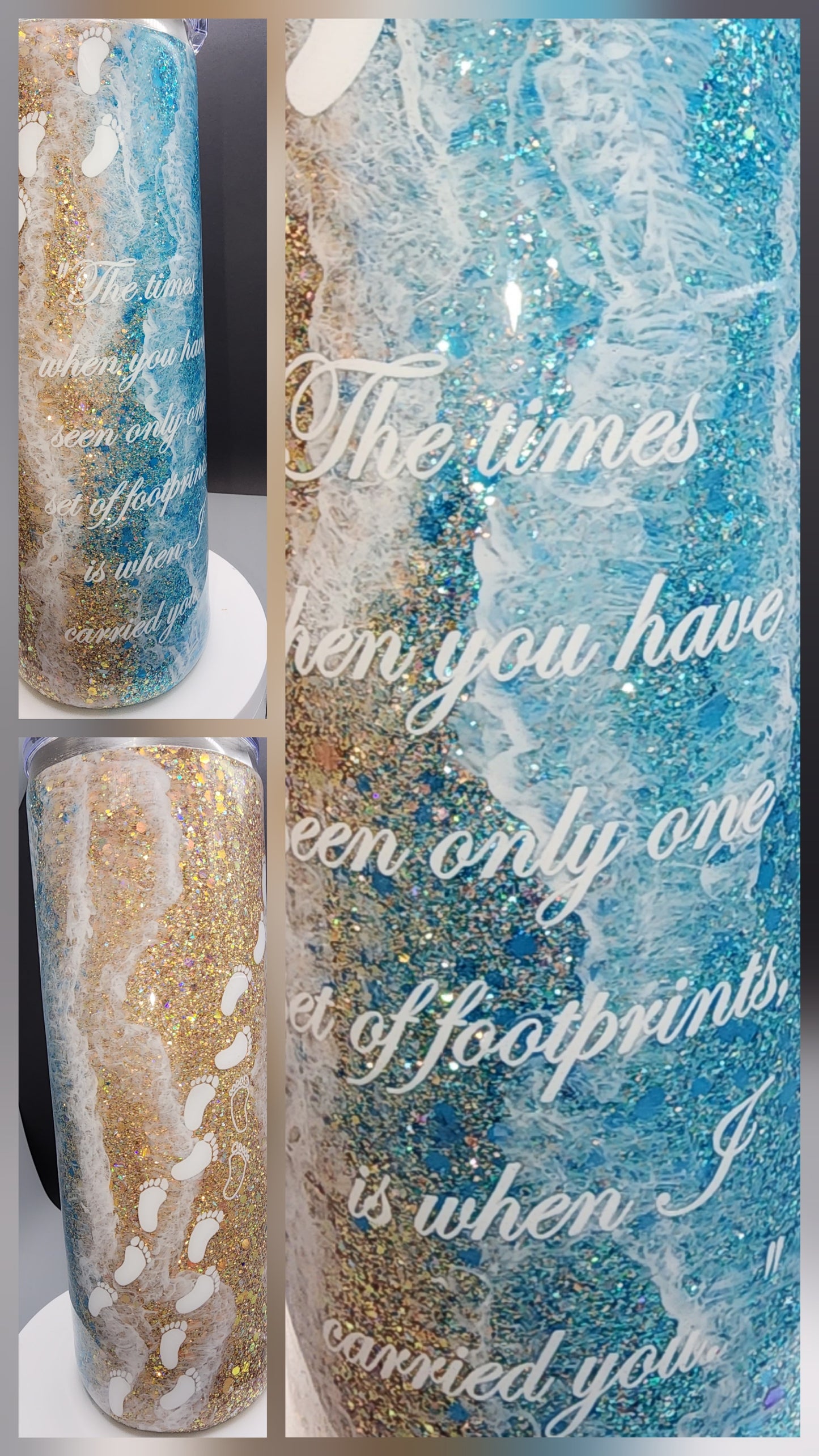Beach glitter Footprints poem